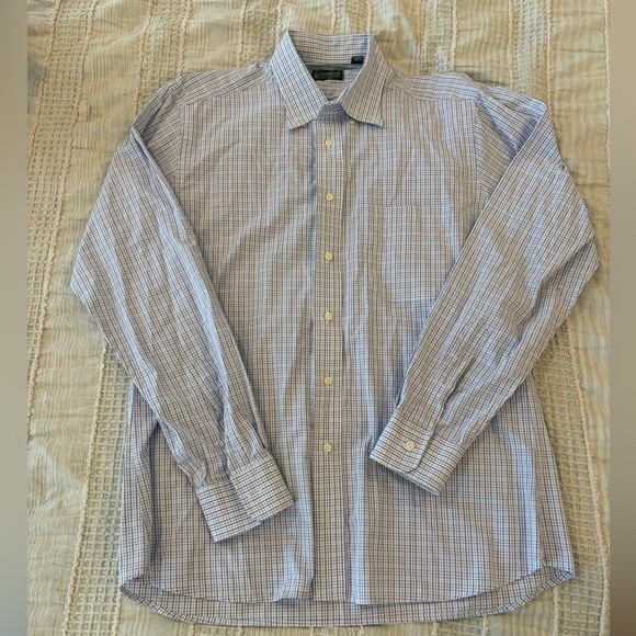 Gitman Bros USA Made Plaid Button Down Shirt 16/35 purple blue white - Picture 4 of 7